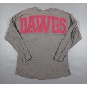 Georgia Bulldogs Shirt Mens S Gray Long Sleeve‎ Spellout Three Square